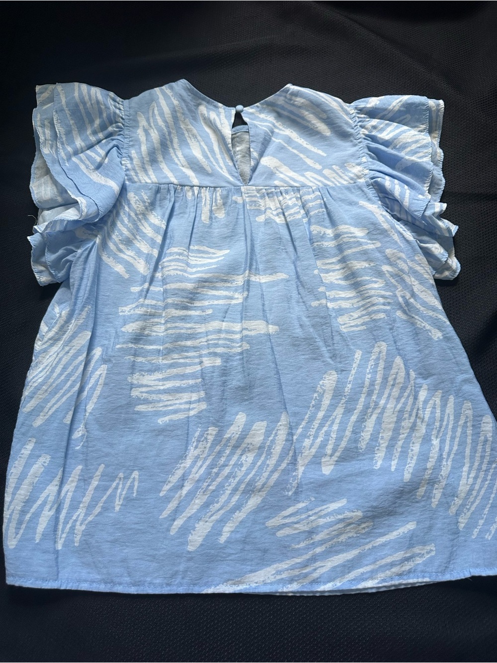 THML Blue Ruffle Sleeve Blouse - Picture 3 of 4